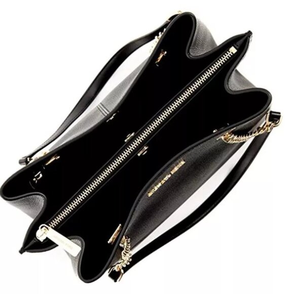 Like New Michael Kors Teagan Black Leather Shoulder Bag Purse - Picture 3 of 3